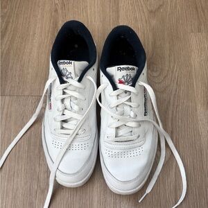 Reebok Classic Club C 85 White and Navy Sneakers